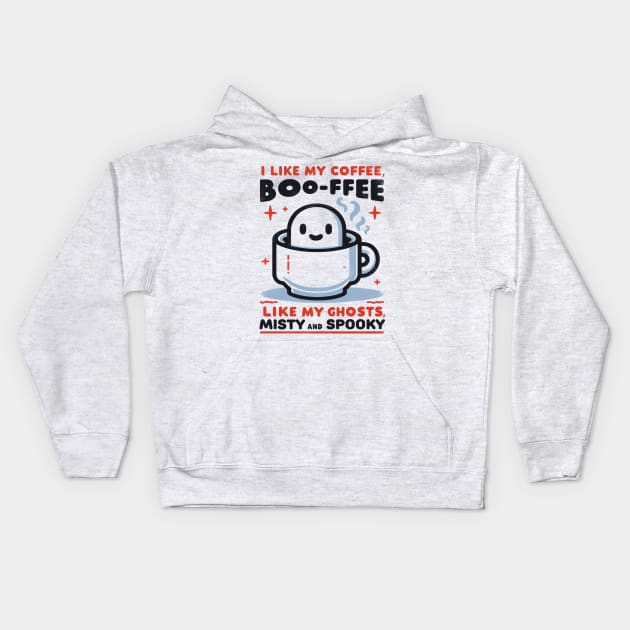 I like my coffee boo-ffee, like my ghosts, Mysty and Spooky Kids Hoodie by Lima's